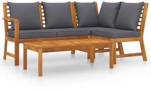4-piece garden sofa with a massive acacia cushion 3057778 3057778 - Garden Furniture - Main image