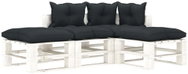 4-piece garden sofa made of pallets + anthracite cushions 3052385 3052385 - Garden Furniture