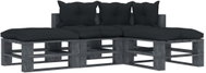 4-piece garden sofa made of pallets + anthracite cushions 3052529 3052529 - Garden Furniture