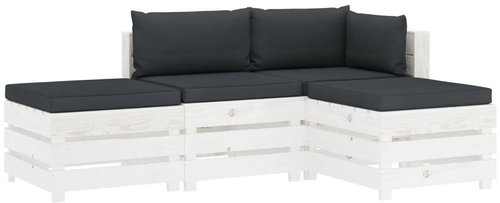 4-piece garden sofa made of pallets + anthracite cushions 3051904 3051904 - Garden Furniture - Main image