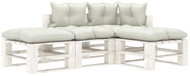 4-piece garden sofa made of pallets + beige wood cushions 3052433 3052433 - Garden Furniture