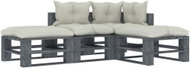 4-piece garden sofa made of pallets + beige wood cushions 3052577 3052577 - Garden Furniture