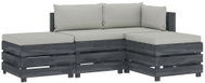 4-piece garden sofa made of pallets + beige wood cushions 3052088 3052088 - Garden Furniture