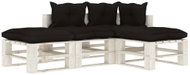 4-piece garden sofa made of pallets + black cushions wood 3052361 3052361 - Garden Furniture