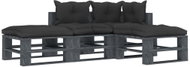4-piece garden sofa made of pallets + black cushions wood 3052505 3052505 - Garden Furniture