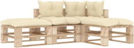4-piece garden sofa made of pallets + cream pillows wood 3052313 3052313 - Garden Furniture