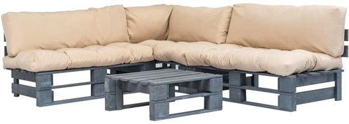 4-piece garden sofa set of pallets and sand cushions wood 275305 275305 - Garden Furniture - Main image