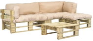 4-piece garden sofa made of pallets and sand cushions wood 275308 275308 - Garden Furniture