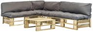 4-piece garden sofa made of pallets and gray cushions wood 275303 275303 - Garden Furniture