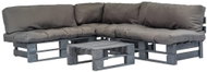 4-piece garden sofa made of pallets and gray cushions wood 275306 275306 - Garden Furniture