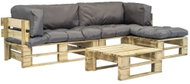 4-piece garden sofa made of pallets and gray cushions wood 275309 275309 - Garden Furniture