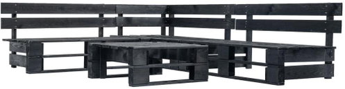 4-piece garden sofa made of black wood pallets 277420 277420 - Garden Furniture - Main image