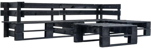 4-piece garden sofa made of black wood pallets 277424 277424 - Garden Furniture - Main image