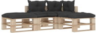 4-piece garden sofa set of pallets black cushion wood 3052217 3052217 - Garden Furniture