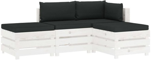 4-piece garden sofa set of pallets black cushion wood 3051881 3051881 - Garden Furniture - Main image