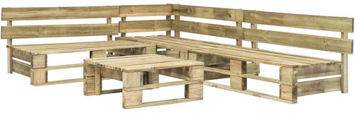 4-piece garden sofa made of wood pallets 276313 276313 - Garden Furniture - Main image