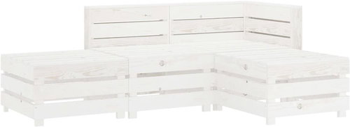 4-piece garden sofa from pallets wood white 3051701 3051701 - Garden Furniture - Main image