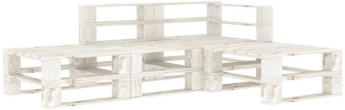 4-piece garden sofa from pallets wood white 3052173 3052173 - Garden Furniture - Main image