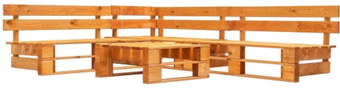 4-piece garden sofa made of pallets wood honey brown 277453 277453 - Garden Furniture - Main image