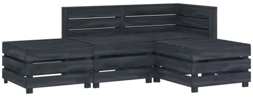 4-piece garden sofa made of pallets wood gray 3051720 3051720 - Garden Furniture - Main image