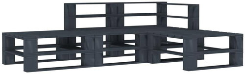 4-piece garden sofa made of pallets wood gray 3052193 3052193 - Garden Furniture - Main image