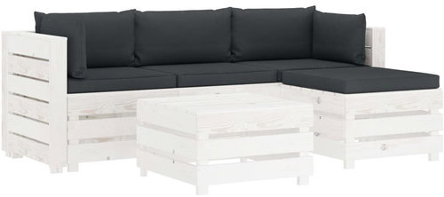 5-piece pallet sofa + anthracite cushions wood 3051900 3051900 - Garden Furniture - Main image