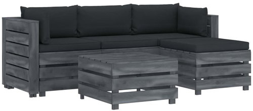 5-piece pallet sofa + anthracite cushions wood 3052038 3052038 - Garden Furniture - Main image