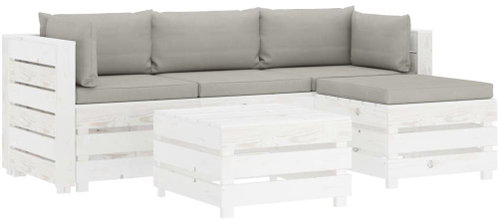 5-piece sofa made of pallets with taupe cushions wood 3051923 3051923 - Garden Furniture - Main image