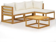 5-piece garden sofa cream cushion solid acacia 3057634 3057634 - Garden Furniture