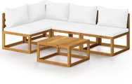 5-piece garden sofa cream cushion solid acacia 3057657 3057657 - Garden Furniture