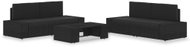 5-piece garden sofa polyratt black 3054575 3054575 - Garden Furniture