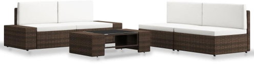 5-piece garden sofa polyrattan brown 3054594 3054594 Main image 5-piece garden sofa polyrattan brown 3054594 3054594 - Garden Furniture - Main image