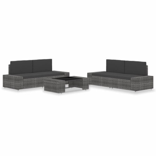 5-piece garden sofa polyrattan gray 3054599 3054599 - Garden Furniture - Main image