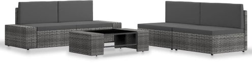 5-piece garden sofa polyrattan gray 3054606 3054606 - Garden Furniture - Main image