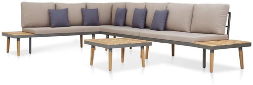 5-piece Garden Sofa with Cushions Solid Acacia Brown 46482 46482 - Garden Furniture - Main image