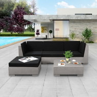 5-Piece Garden Sofa Set With Cushions Concrete Grey 43302 43302 - Garden Furniture