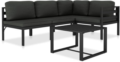 5-piece garden sofa with cushions aluminum anthracite 49232 49232 - Garden Furniture - Main image