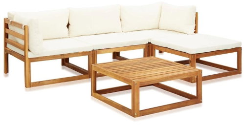 5-piece garden sofa with solid acacia cushions 45916 45916 - Garden Furniture - Main image