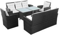 5-piece garden sofa with cushions polyratt black 43972 43972 - Garden Furniture