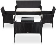 5-piece garden sofa with cushions polyratt black 45893 45893 - Garden Furniture