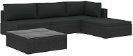 5-piece garden sofa with cushions polyratt black 46784 46784 - Garden Furniture