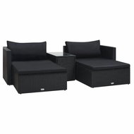 5-piece garden sofa with cushions polyratt black 47813 47813 - Garden Furniture