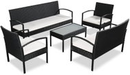 5-piece garden sofa with cushions polyratt black 44185 44185 - Garden Furniture