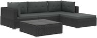 5-piece garden sofa with cushions polyratt black 46753 46753 - Garden Furniture