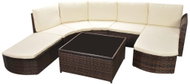 5-piece garden sofa with cushions polyratt brown 42847 42847 - Garden Furniture