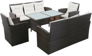 5-piece garden sofa with cushions polyratt brown 43973 43973 - Garden Furniture