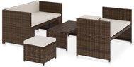 5-piece garden sofa with cushions polyratt brown 48133 48133 - Garden Furniture
