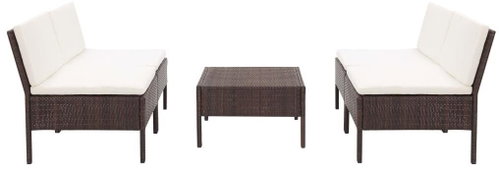 5-piece garden sofa with cushions polyratt brown 48943 48943 - Garden Furniture - Main image