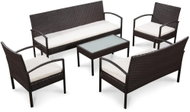 5-piece garden sofa with cushions polyrattan brown 44184 44184 - Garden Furniture