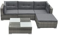 5-piece garden sofa with cushions polyrattan gray 42735 42735 - Garden Furniture